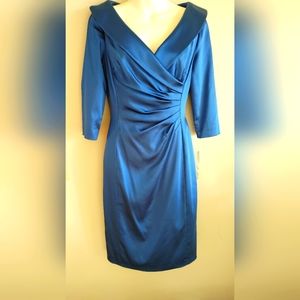 Tahari Blue Satin Wedding Dress